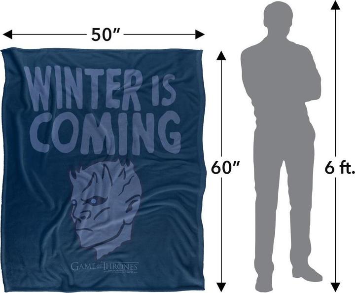 Actual product image Game of Thrones Winter Is Coming White Walker Blanket (152 x 127 cm)