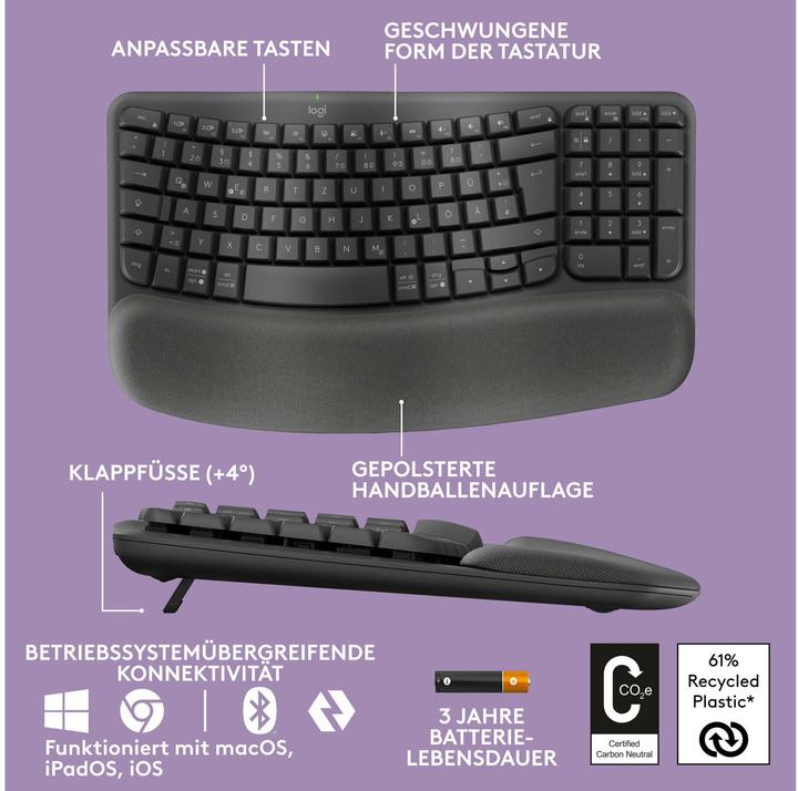Image du produit Logitech Wave Keys (CH, Sans fil)