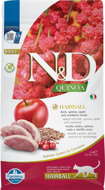Image du produit Farmina N&D Quinoa Hairball - Nourriture sèche pour chats - 1.5 kg (Adulte, 8 pcs, 1500 g)