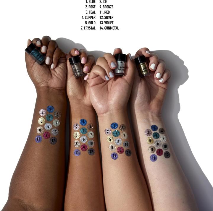Immagine prodotto NYX Professional Make-Up Brillantini per il viso e il corpo (Ghiaccio, Highlighter, 2.50 g)