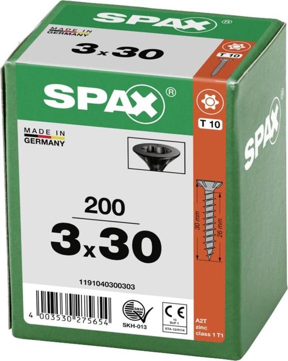 Energie-Label Spax Spanplattenschrauben (200 Schrauben pro Stück)