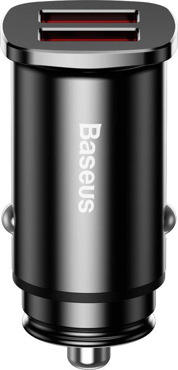 Actual product image Baseus Square metal A+A 30W Dual QC3.0 Quick Car Charger Black