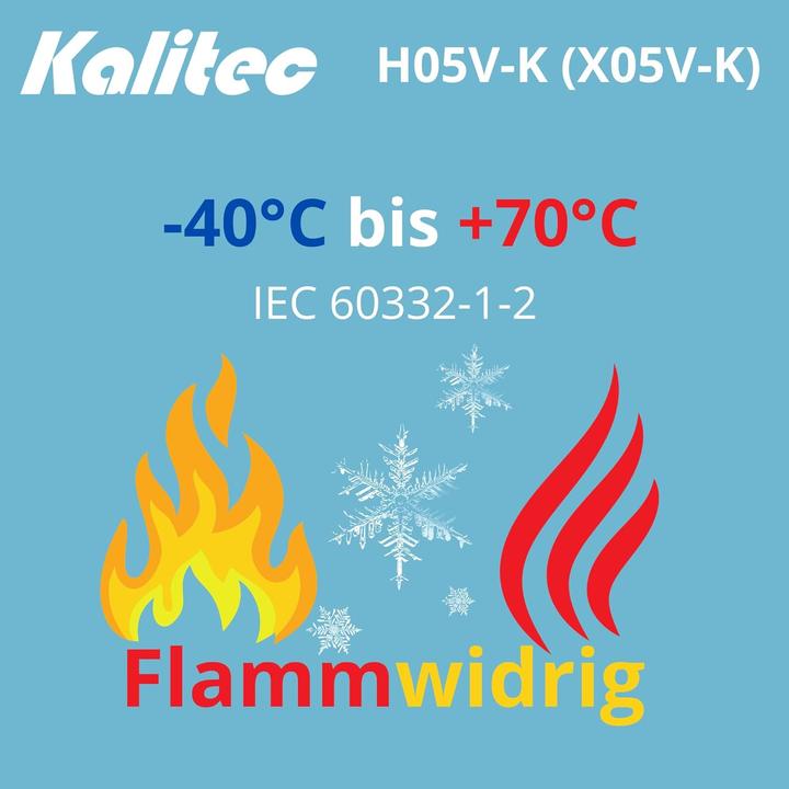 Produktbild Kalitec 10 Meter H05V-K (X05V-K) 1 mm² transparent Verdrahtungsleitung I Aderleitung flexibel PVC Ei (10 m)