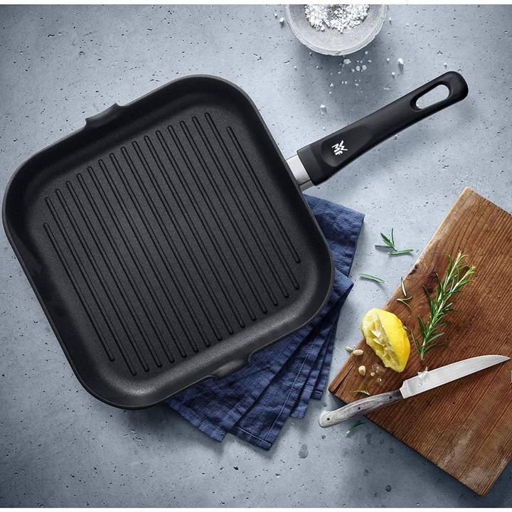 Produktbild WMF Grillpfanne eckig Steakpfanne Pfanne 27cm Aluminium beschichtet PFOA-frei (27 cm, Grillpfanne, Aluminium)