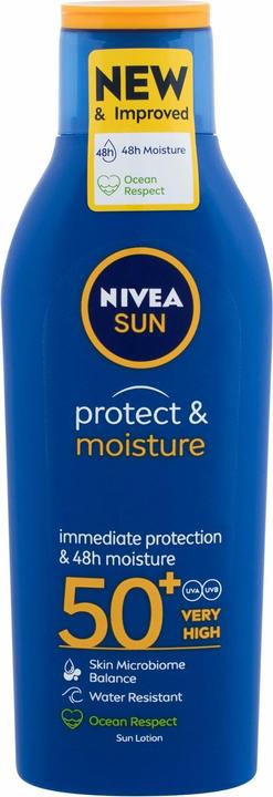 Actual product image NIVEA Sun Protect & Moisture (Suntan lotion, SPF 50, 200 ml, 300 g)