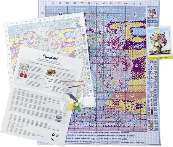 Actual product image Figured'Art Stamped Cross Stitch Kit - Butterfly and Colors
