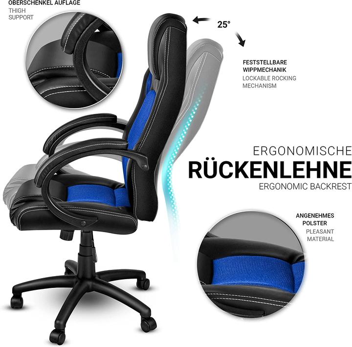 Image du produit Tresko Fauteuil de direction Racing, noir/bleu