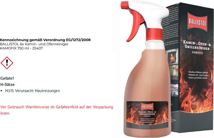 Produktbild Ballistol Kamin-und Ofenreiniger 'Kamofix'
