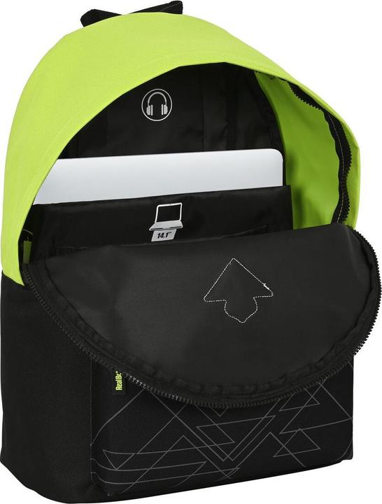 Image du produit Real Betis Balompié Sac à dos scolaire 31 x 41 x 16 cm noir vert fluo