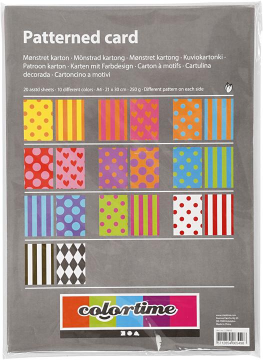 Produktbild Creativ Company Bedrukt Karton Kleur A4, 20 Vellen (250 g/m², 20 x)