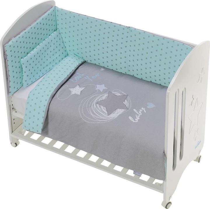 Produktbild Don Algodon SET 3STK. FÜR KINDERBETT 60X120: DAUNENDECKE+NESTCHEN+KISSEN - BAUMWOLLE JERSEY - -GRÜN (60 x 120 cm)