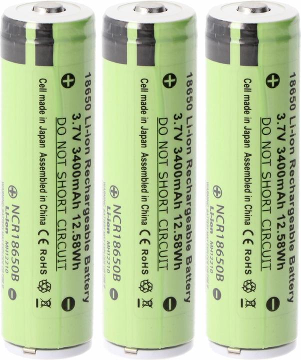 Image du produit Panasonic Batterie adaptée à icucam (3 pcs, 18650, 3400 mAh)