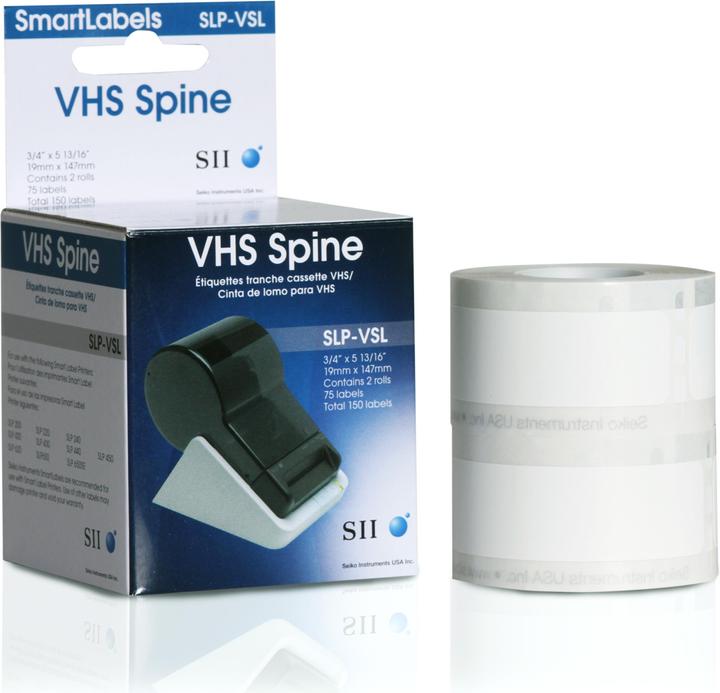 Seiko SLP-VSL video labels, 2 rolls of 75 labels each