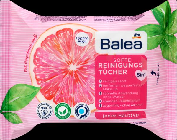 Produktbild dm Balea Softe Reinigungstücher Grapefruit