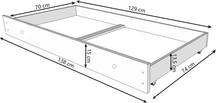 Immagine prodotto ADRK Furniture Letto con materasso e cassetto PEPE SLEEPING PRINCESS 140x70 (140 x 70 cm)