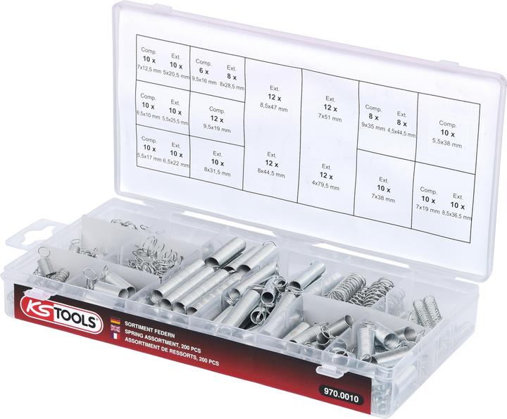 Immagine prodotto KS Tools Assortimento di molle, 200 pezzi.