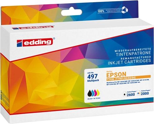 Produktbild Edding Tintenpatrone Druckerpatrone ersetzt 79XL /T7901/T79002/T7903/T7904 Schwarz, Cyan, Magenta, Gelb (M, BK, C, Y)