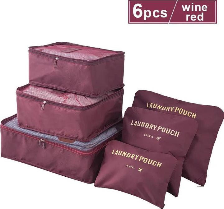 Image du produit Only-Bags.Store 6 PCS Set Travel Organizer Sacs de rangement Capacité valise Tri Organizer Set