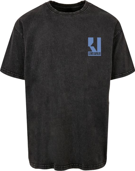 Merchcode Lewis Capaldi - Tour grabsheet 3 Acid Washed Oversize Tee - 113795