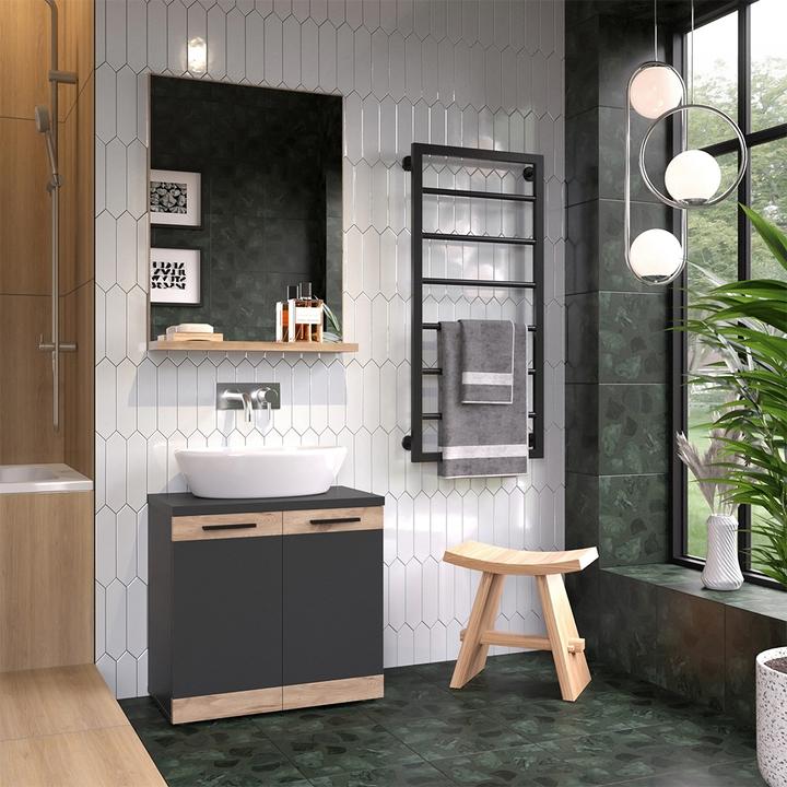 Immagine prodotto Vicco Badmöbel-Set Niko, Anthrazit/Viking Oak, mit Spiegel