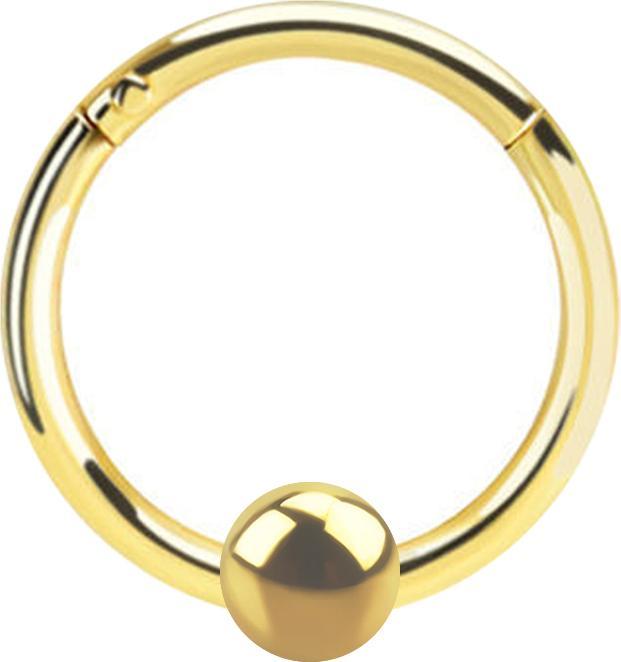 Star Piercing Micro Segmentring klappbar vergoldet mit Kugel (925 Sterlingsilber, ohne Messing)
