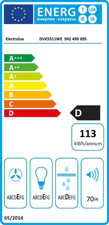 Energie-Label Electrolux DVK5511WE (Wandhaube)