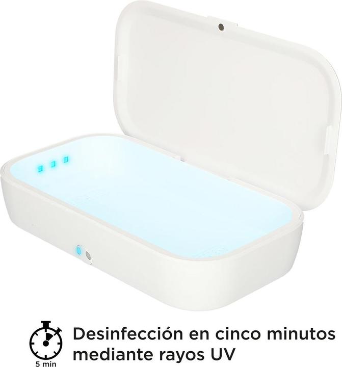 Image du produit KSIX Stérilisateur de boîte à lumière UV avec chargeur sans fil 10W