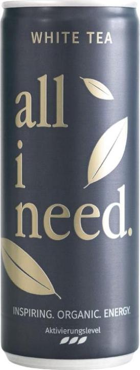 Immagine prodotto All I need Tè bianco, mela e lime, bevanda energetica biologica (1 x 25 cl)
