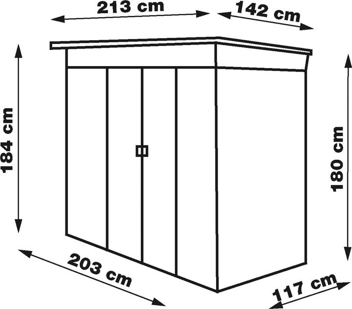 Immagine prodotto Dema Capanno da giardino / Capanno da giardino in metallo Bristol Brown 213x142x184cm