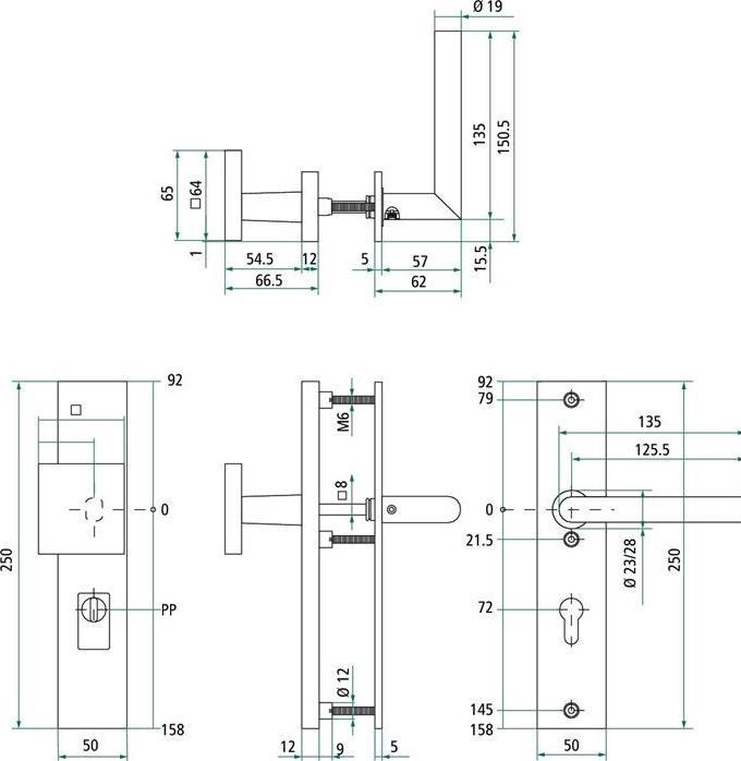 Produktbild Intersteel Schutzgarnitur 0023.396236Z Edelstahl sw 72 mm 37-42 mm (Türgarnitur)