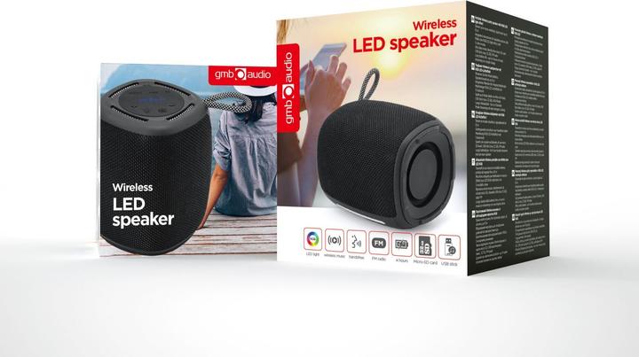 Produktbild Gembird Bluetooth LED speaker black (4 h, Netzbetrieb)