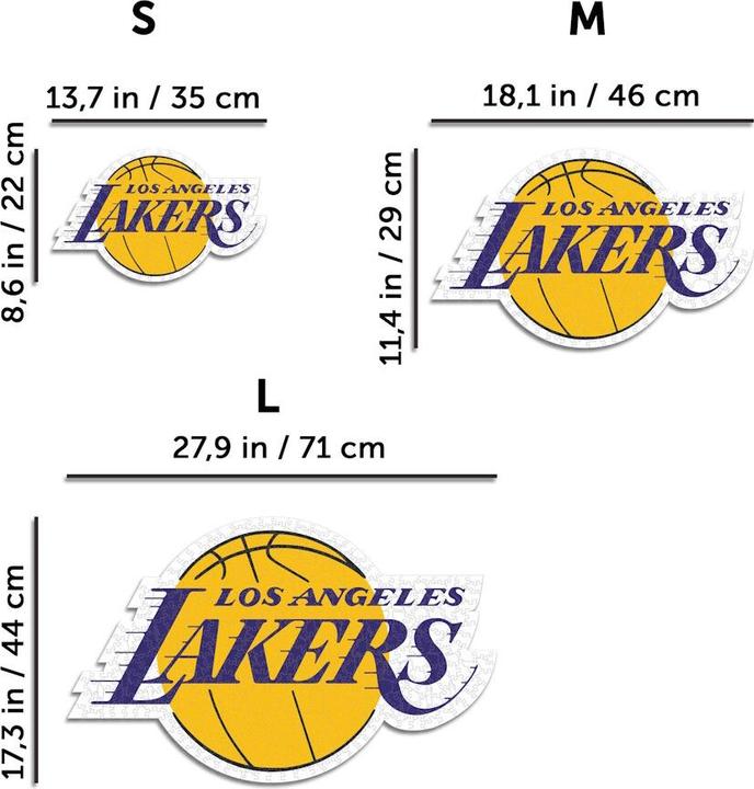 Actual product image Iconic NBA - Los Angeles Lakers - Logo - Wooden Puzzle Size M (270 pieces) (270 pieces)