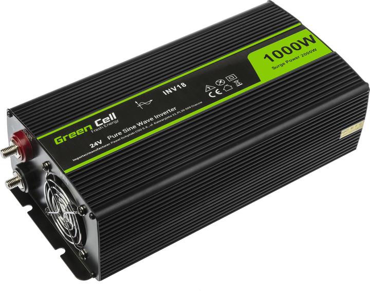 Produktbild GreenCell Voltage Car Inverter 24V to 230V 1000W Full Sine Wave