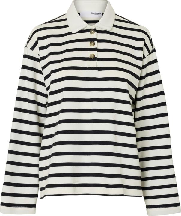 Actual product image Selected Femme Streifen Langarm-Poloshirt (S)