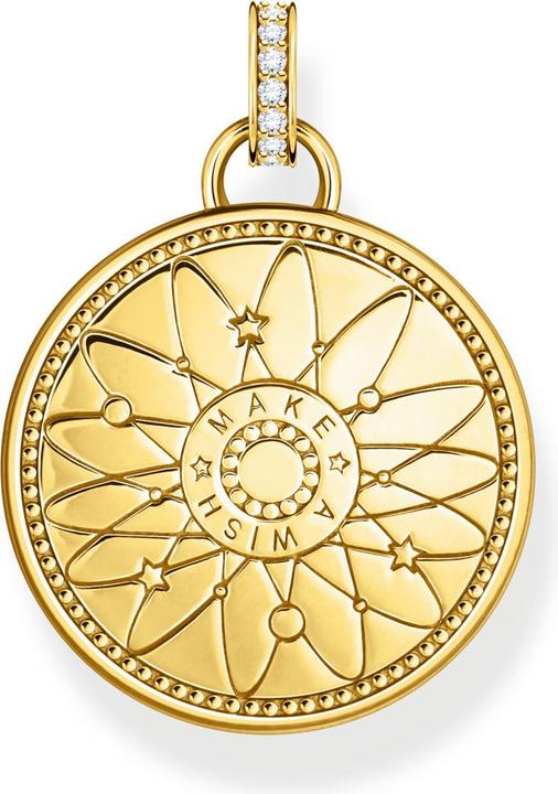 Produktbild Thomas Sabo Kettenanhänger Glücksrad mit kosmischen Symbolen vergoldet (925er Silber, Emaille)