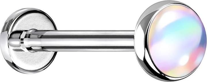 Immagine prodotto Star Piercing Micro Labret argento con disco bianco iridescente (senza ottone, Acciaio chirurgico 316L)