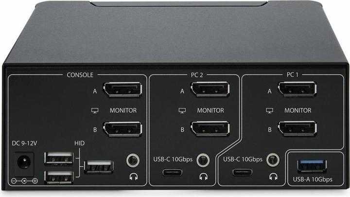 Actual product image StarTech COM 2-Port Dual-Monitor DisplayPort KVM Switch DP 1.4 8K 60Hz 4K 144Hz 2x USB 3.2 10Gbps Po
