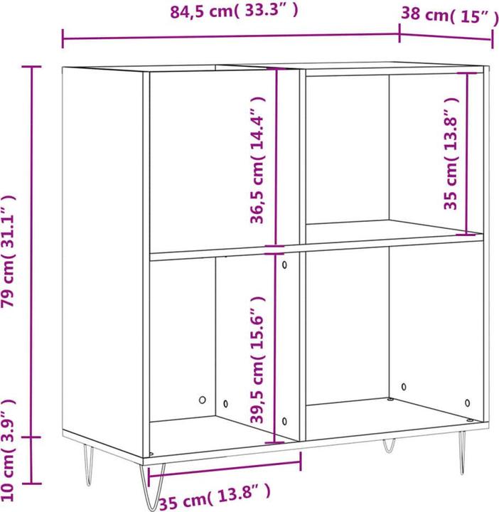 Produktbild VidaXL Plattenschrank Sonoma-Eiche 84,5x38x89 cm Holzwerkstoff