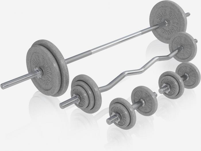 Produktbild Gorilla Sports Hantelbank Kraftstation & Langhantelset