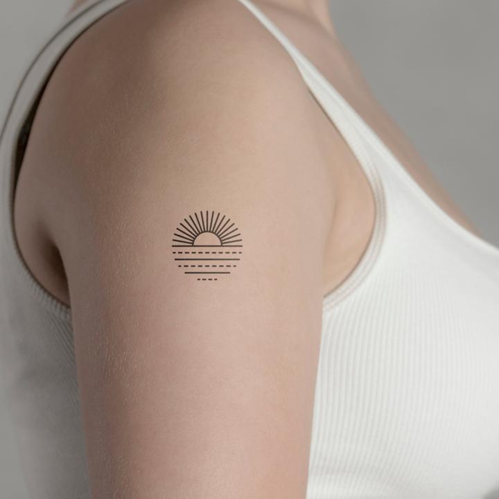 Produktbild minink Temporäres Tattoo – Sonnenuntergang mit strahlender Sonne