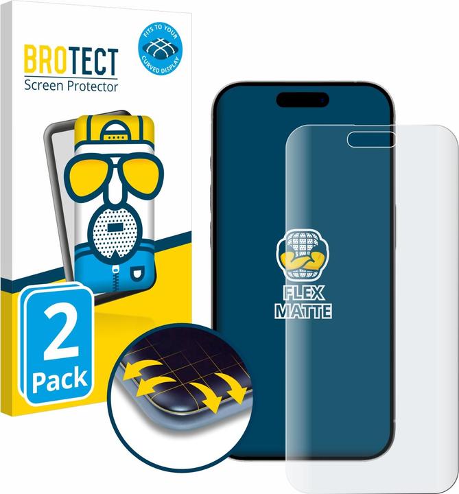 Produktbild BROTECT Full-Cover Displayschutz Matt (2 Stück, Apple iPhone 15 Pro Max)