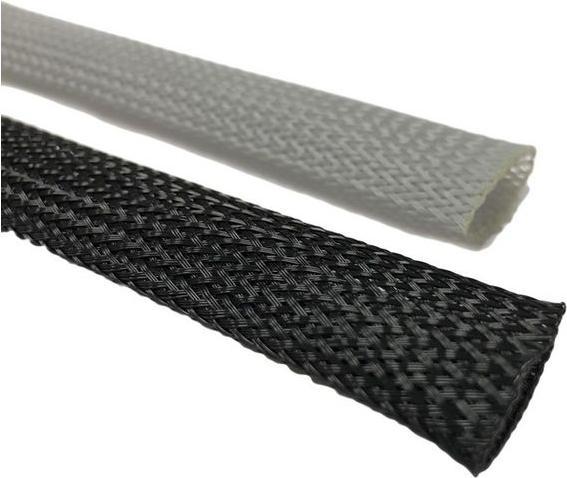 Immagine prodotto Rs Pro Guaina per cavi nera in PET per cavi da Ø 7mm a 15mm, lunghezza 15m Intrecciato estensibile (Tubo cavi, 15.50 cm)