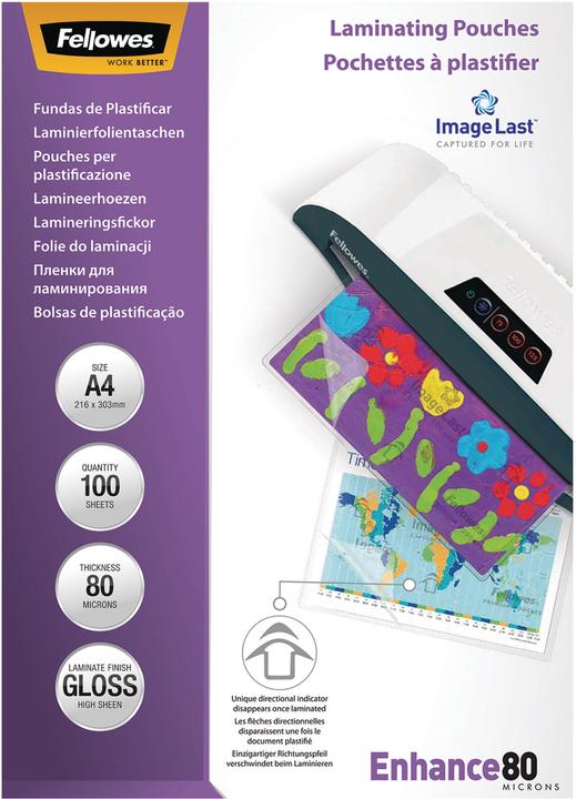 Produktbild Fellowes Enhance 80 (A4, 100 Stück, 80 µm)