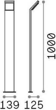 Image du produit Ideal lux STYLE LED Lampadaire 9W Blanc IP54 blanc chaud 318707 (1050 lm)