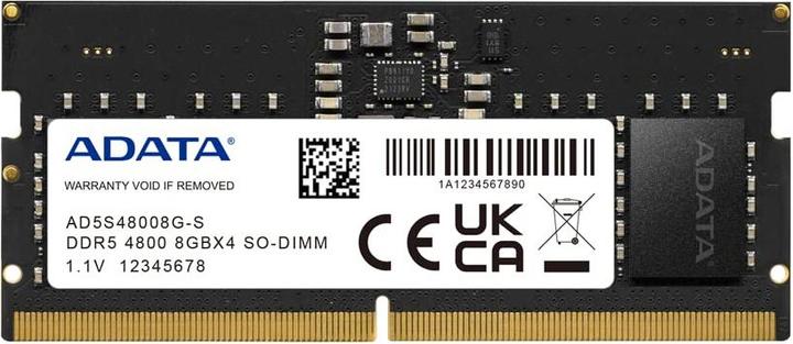 Actual product image Adata AD5S48008G-S Memory module GB DDR5 ECC (1 x 8GB, 4800 MHz, DDR5 RAM, SO-DIMM)