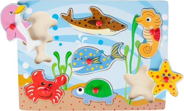 Actual product image Besttoy Wooden puzzle - Sea animals - 7 pieces (7 pieces)