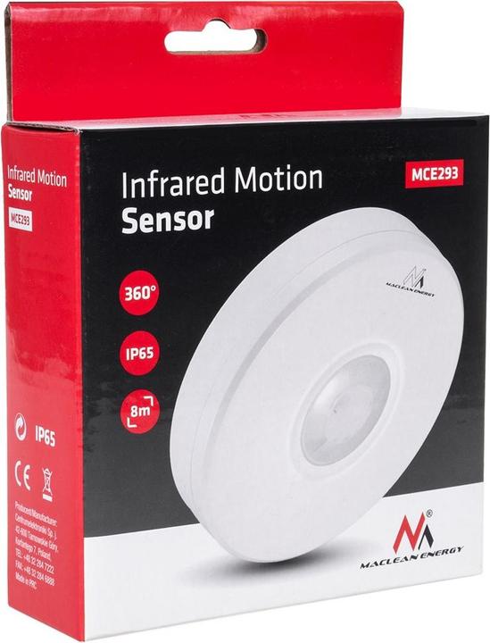 Actual product image Maclean Détecteur extérieur de mouvement infrarouge 360° MCE293 (Blanc) (8 m)