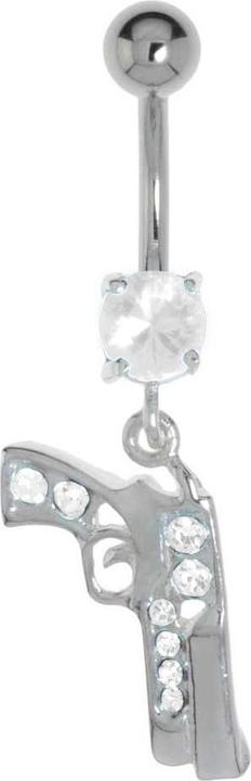 Image du produit Bijouteria Piercing nombril (Acier chirurgical 316L, Cristallin, Argent 925)