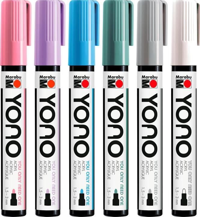 Produktbild Marabu Acrylmarker Yono (Mehrfarbig, Violett, Grün, Blau, Grau, 3 mm, 6 x)