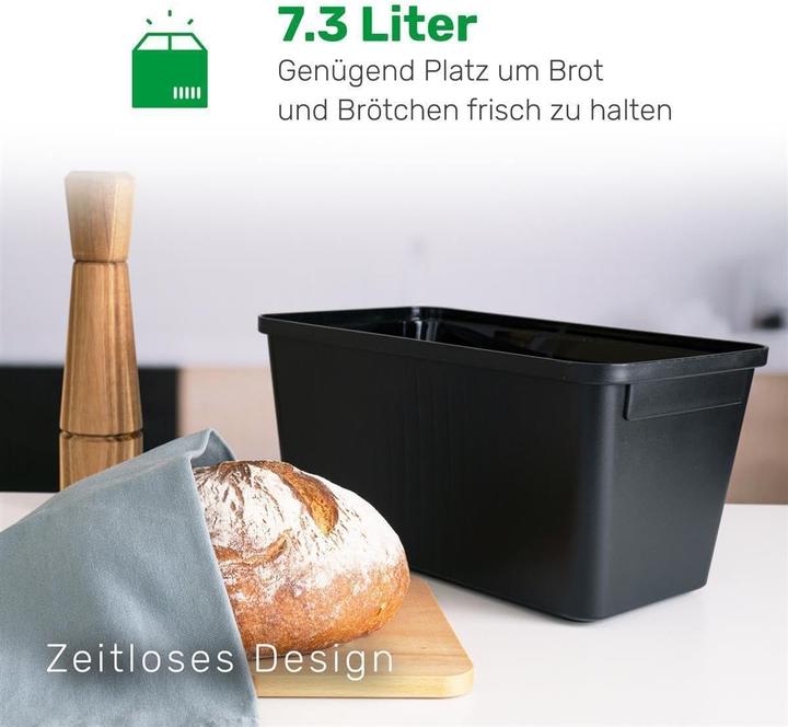 Produktbild Novaliv 2x Brotkasten Plastik mit Deckel 32x20x16,5cm Dose für Brot Brotkasten Kunststoff Aufbewahru